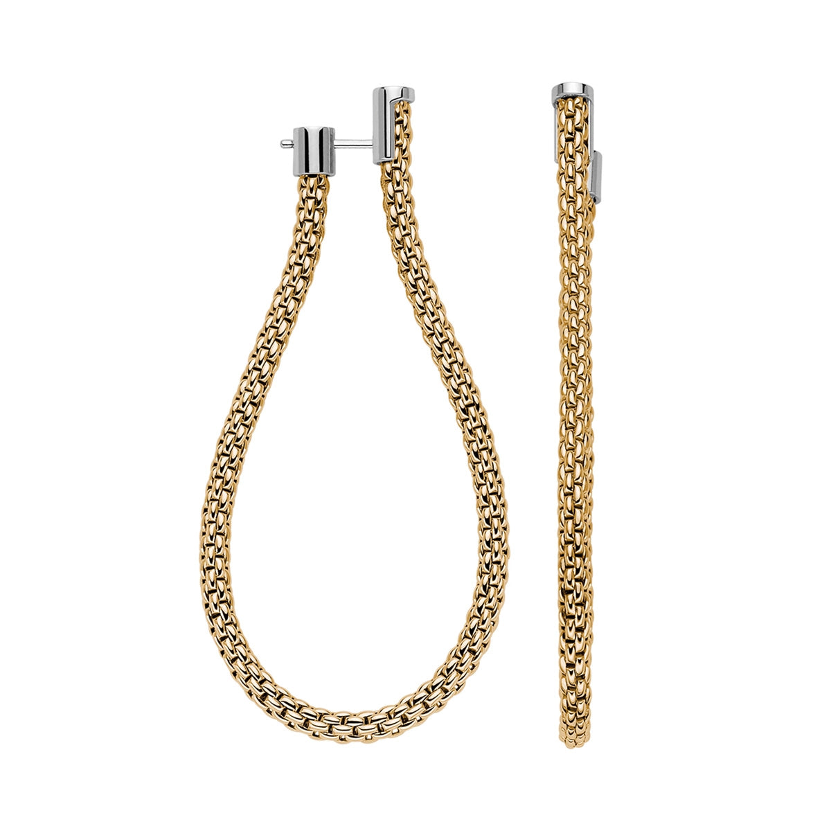 Fope 18K Yellow Gold Essentials Collection Mesh Chain Dangle Earrings