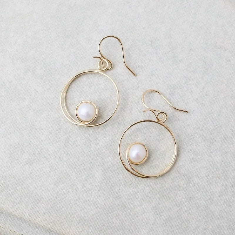 Sailing Pearl Earrings Gold Filled