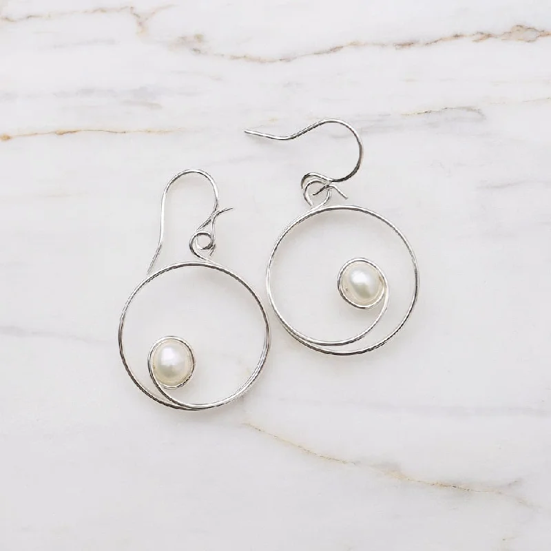 Sailing Pearl Earrings Sterling Silver