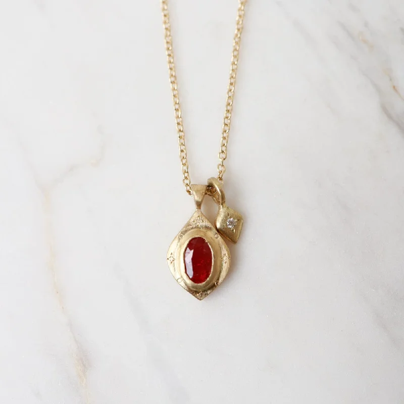 Drops of Happiness Oval Ruby Necklace