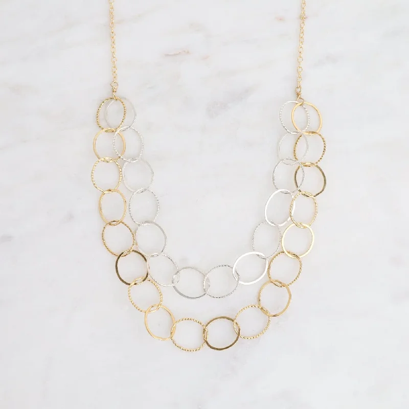 Two Tone Layered Loop Necklace