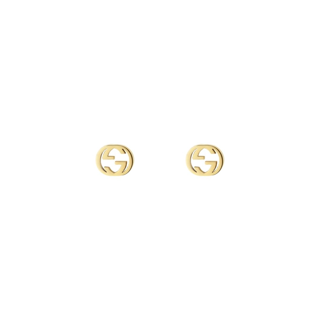 Gucci 18K Yellow Gold Interlocking G Earrings