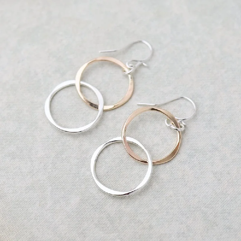 Married Link Earrings Sterling Silver & Gold Fill