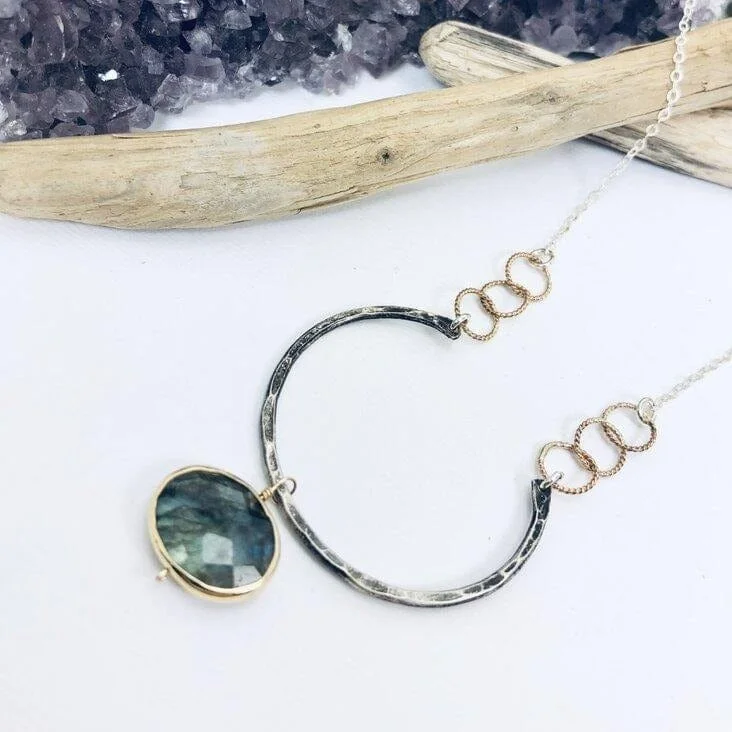 Labradorite Horseshoe Necklace