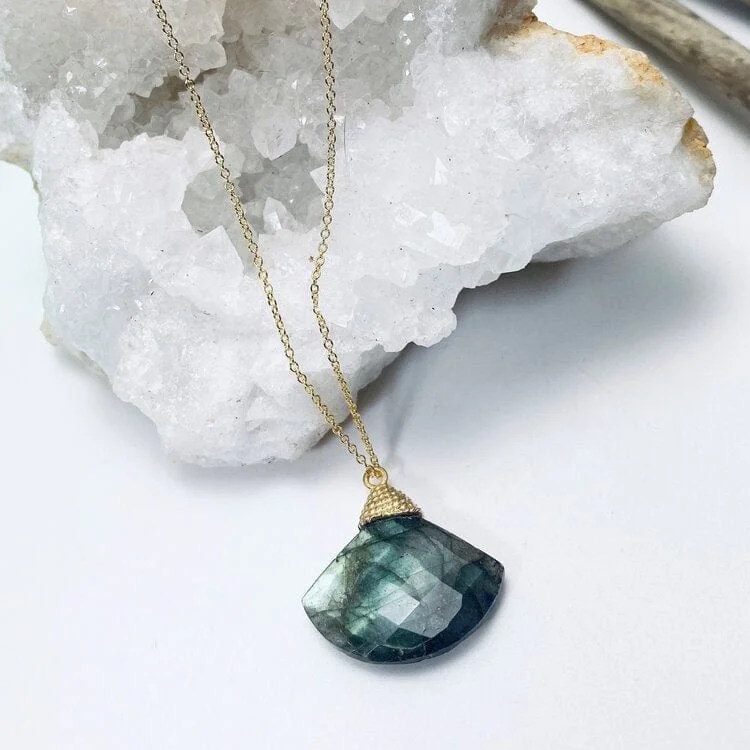 Labradorite Fan Necklace