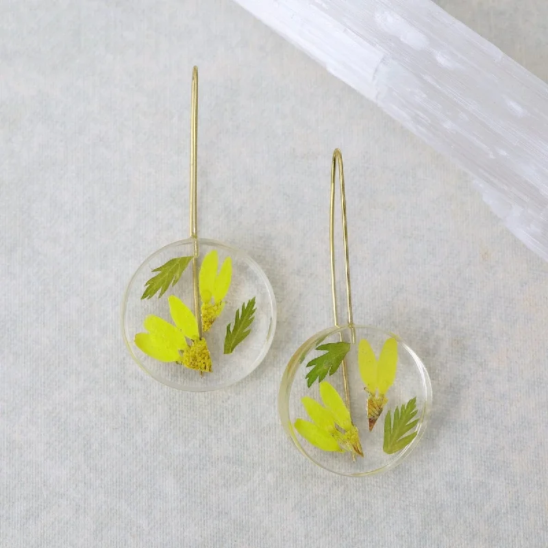 Botanical Small April Birthday Full Moon Earrings