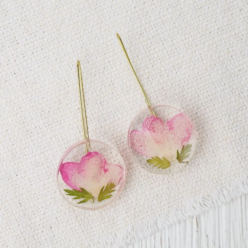 Botanical Small June Birthday Full Moon Earrings