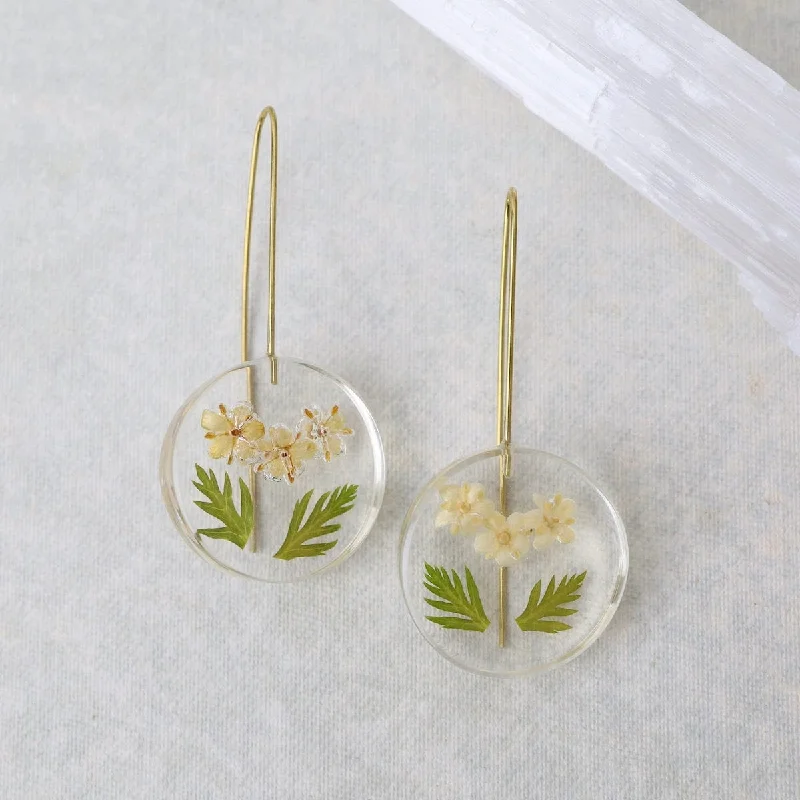 Botanical Small March Birthday Full Moon Earrings