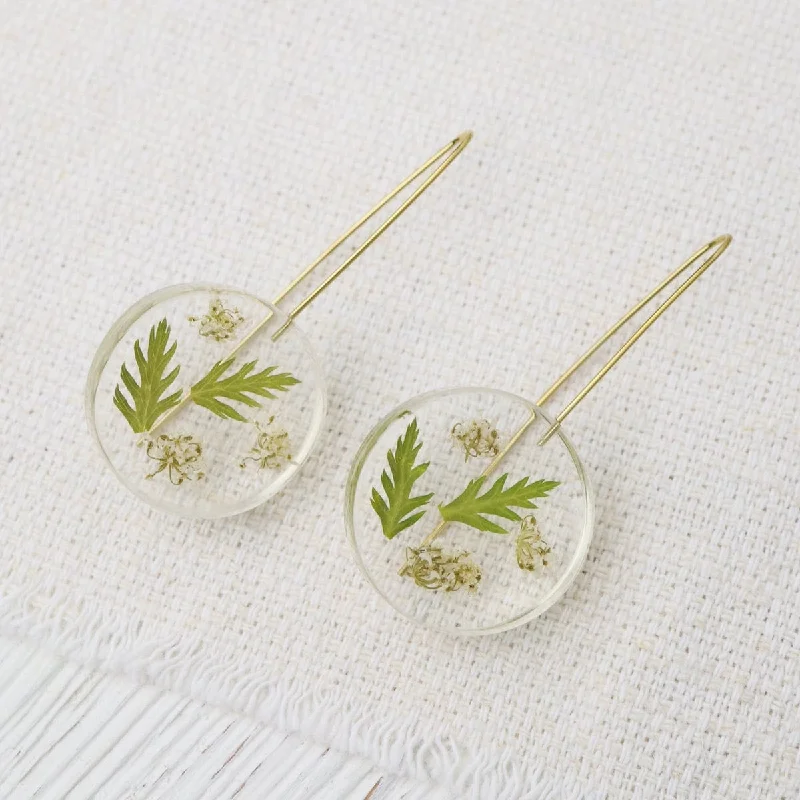 Botanical Small May Birthday Full Moon Earrings