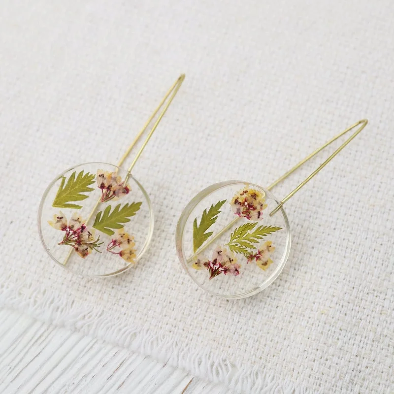 Botanical Small October Birthday Full Moon Earrings