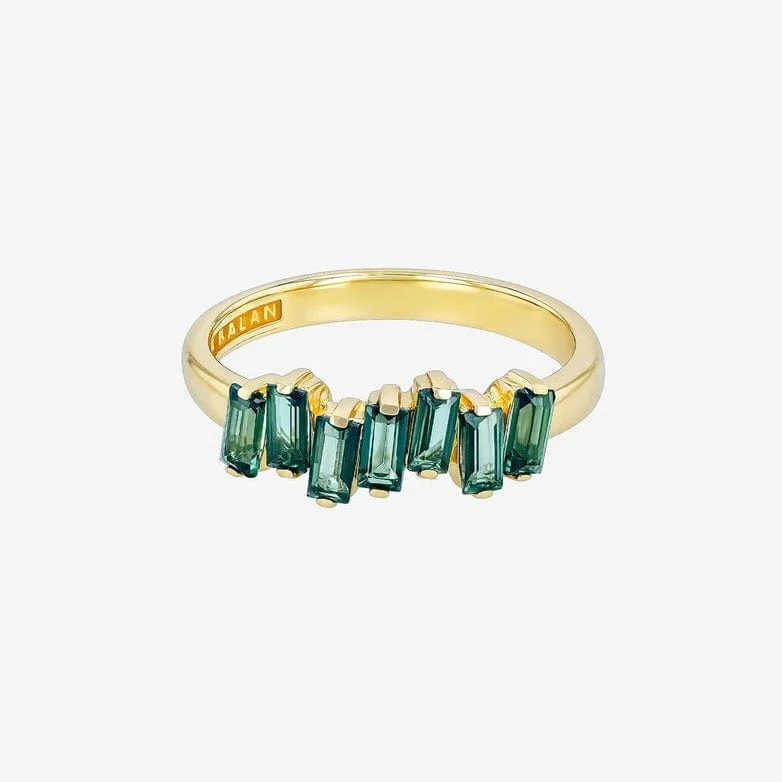 Green Envy Topaz Half Band Ring