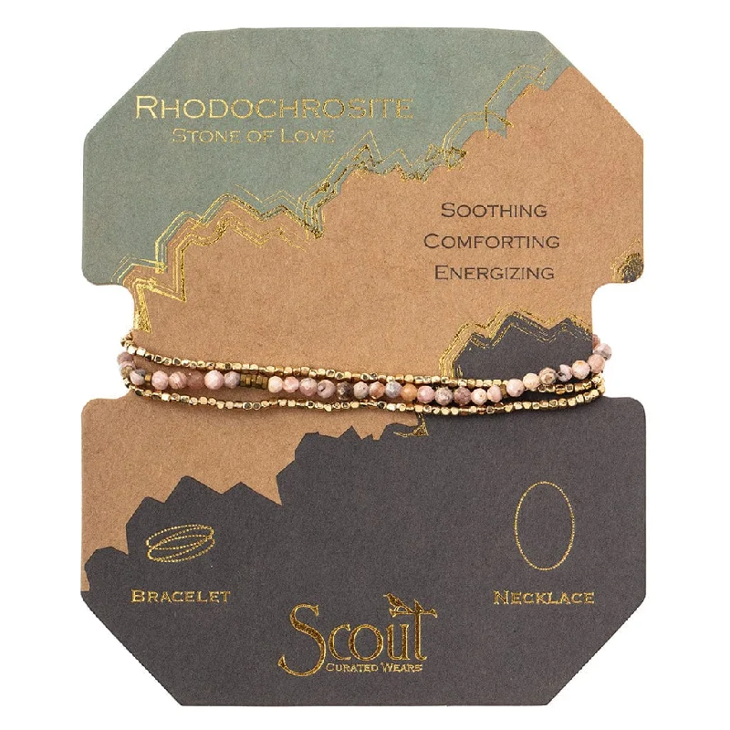 Scout Delicate Rhodochrosite Wrap Bracelet and Necklace