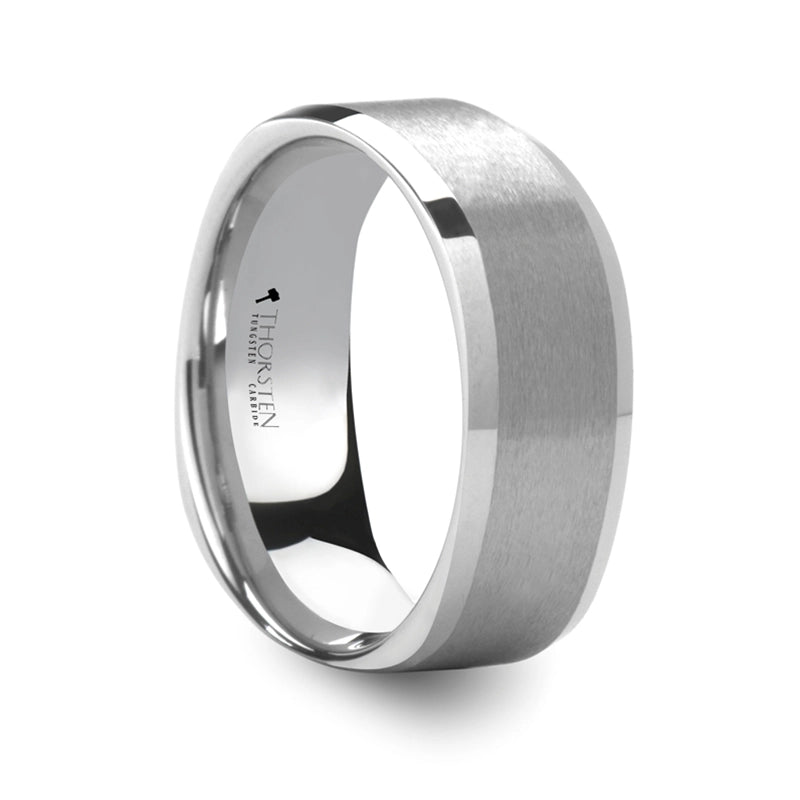 Square Shaped White Tungsten Band