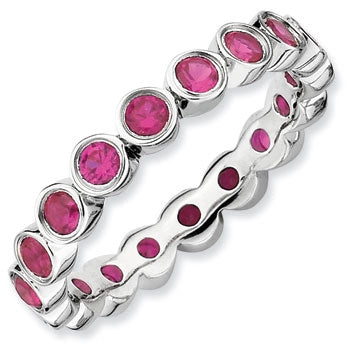 Sterling Stackable Bands - Created Ruby