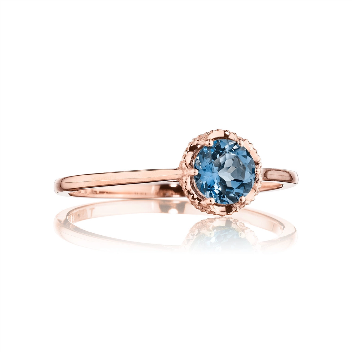 Tacori Petite Crescent Crown Ring featuring London Blue Topaz