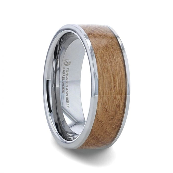 Tungsten Band with Malt Whiskey Barrel Inlay