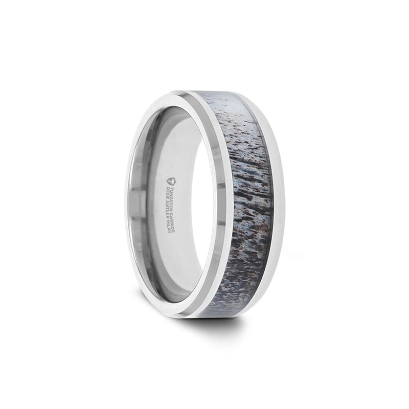 Tungsten Carbide Band with Ombre Antler Inlay