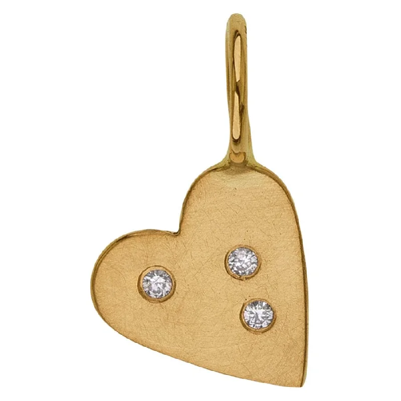 Mini Gold Heart 1.5mm White Diamond